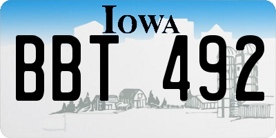 IA license plate BBT492