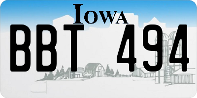 IA license plate BBT494