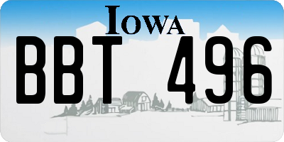 IA license plate BBT496