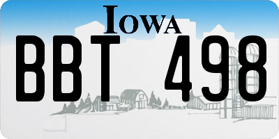 IA license plate BBT498