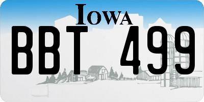 IA license plate BBT499