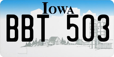 IA license plate BBT503