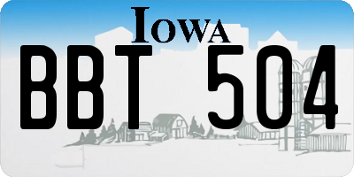 IA license plate BBT504