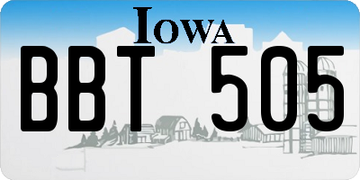 IA license plate BBT505