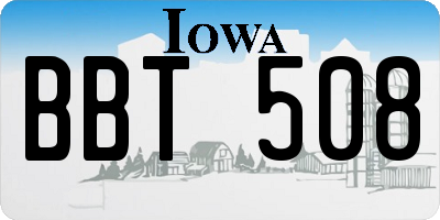IA license plate BBT508