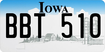 IA license plate BBT510