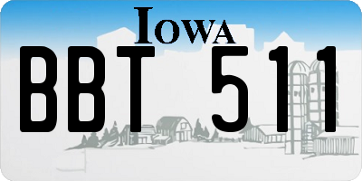IA license plate BBT511