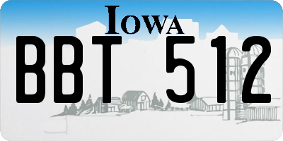IA license plate BBT512