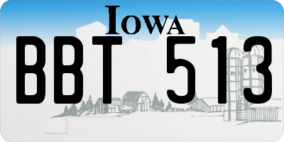 IA license plate BBT513