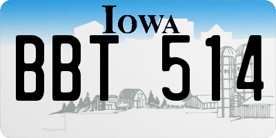 IA license plate BBT514