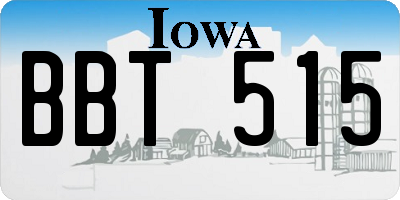 IA license plate BBT515
