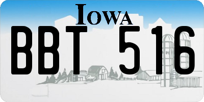 IA license plate BBT516