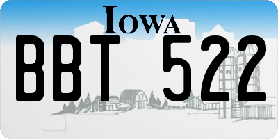 IA license plate BBT522