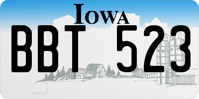 IA license plate BBT523