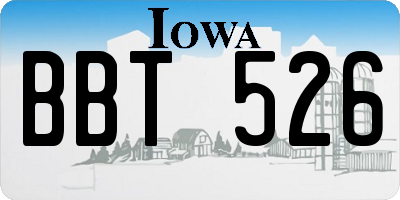 IA license plate BBT526