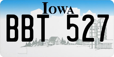 IA license plate BBT527