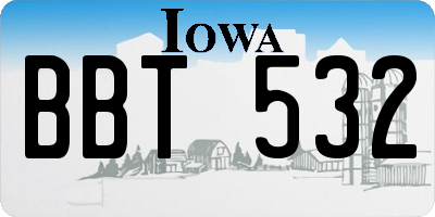 IA license plate BBT532