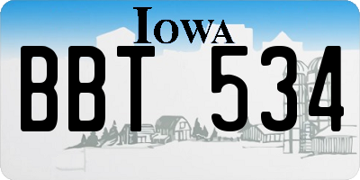 IA license plate BBT534