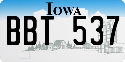 IA license plate BBT537