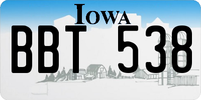 IA license plate BBT538