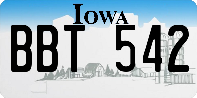 IA license plate BBT542