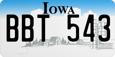 IA license plate BBT543