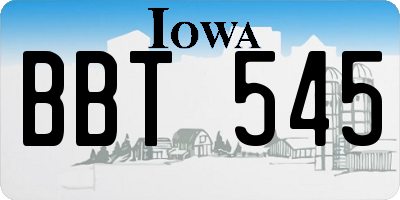 IA license plate BBT545