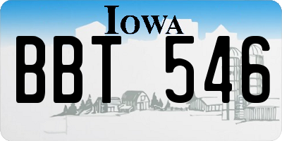 IA license plate BBT546