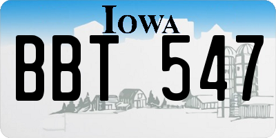 IA license plate BBT547