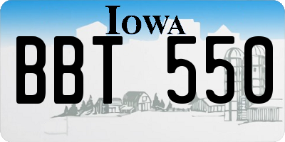 IA license plate BBT550
