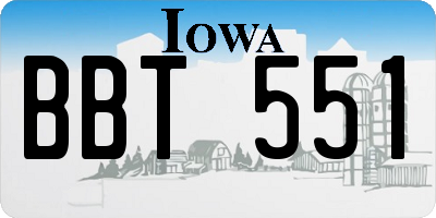 IA license plate BBT551