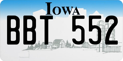 IA license plate BBT552