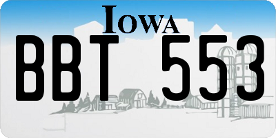 IA license plate BBT553