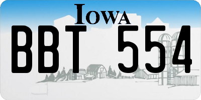 IA license plate BBT554