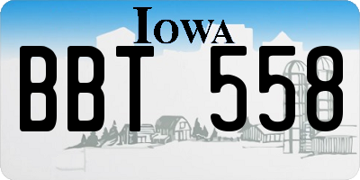 IA license plate BBT558