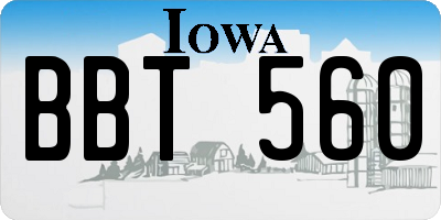 IA license plate BBT560