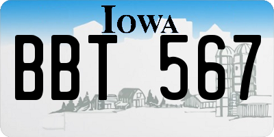 IA license plate BBT567