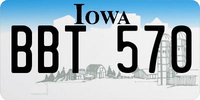 IA license plate BBT570