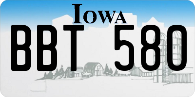 IA license plate BBT580