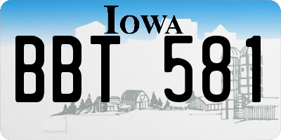 IA license plate BBT581