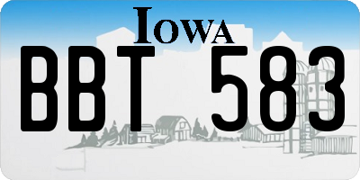 IA license plate BBT583