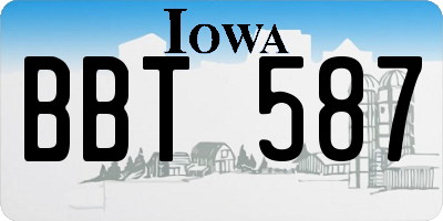 IA license plate BBT587