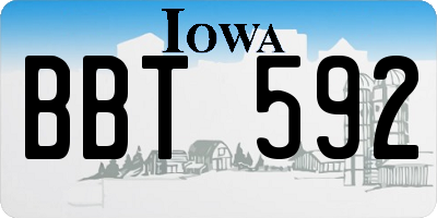 IA license plate BBT592