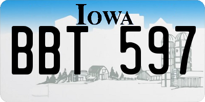 IA license plate BBT597
