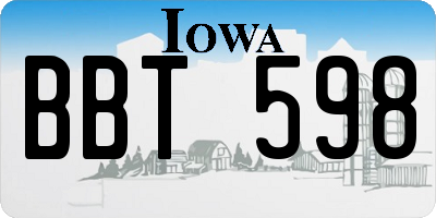 IA license plate BBT598