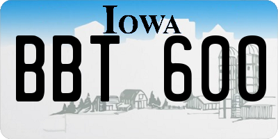 IA license plate BBT600