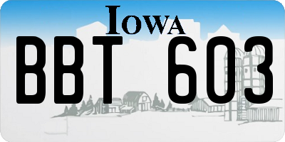 IA license plate BBT603