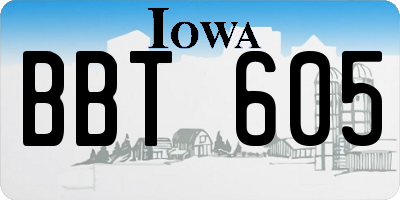 IA license plate BBT605