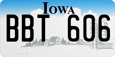 IA license plate BBT606
