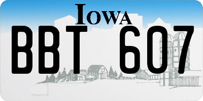 IA license plate BBT607